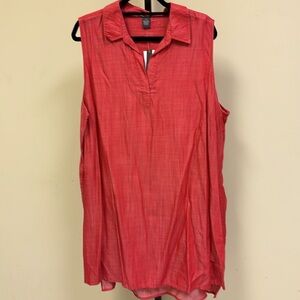 Chelsea & Theodore Sleeveless Red Tunic Shirt